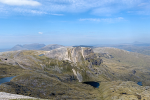 crumbling mountain in assynt wasteland