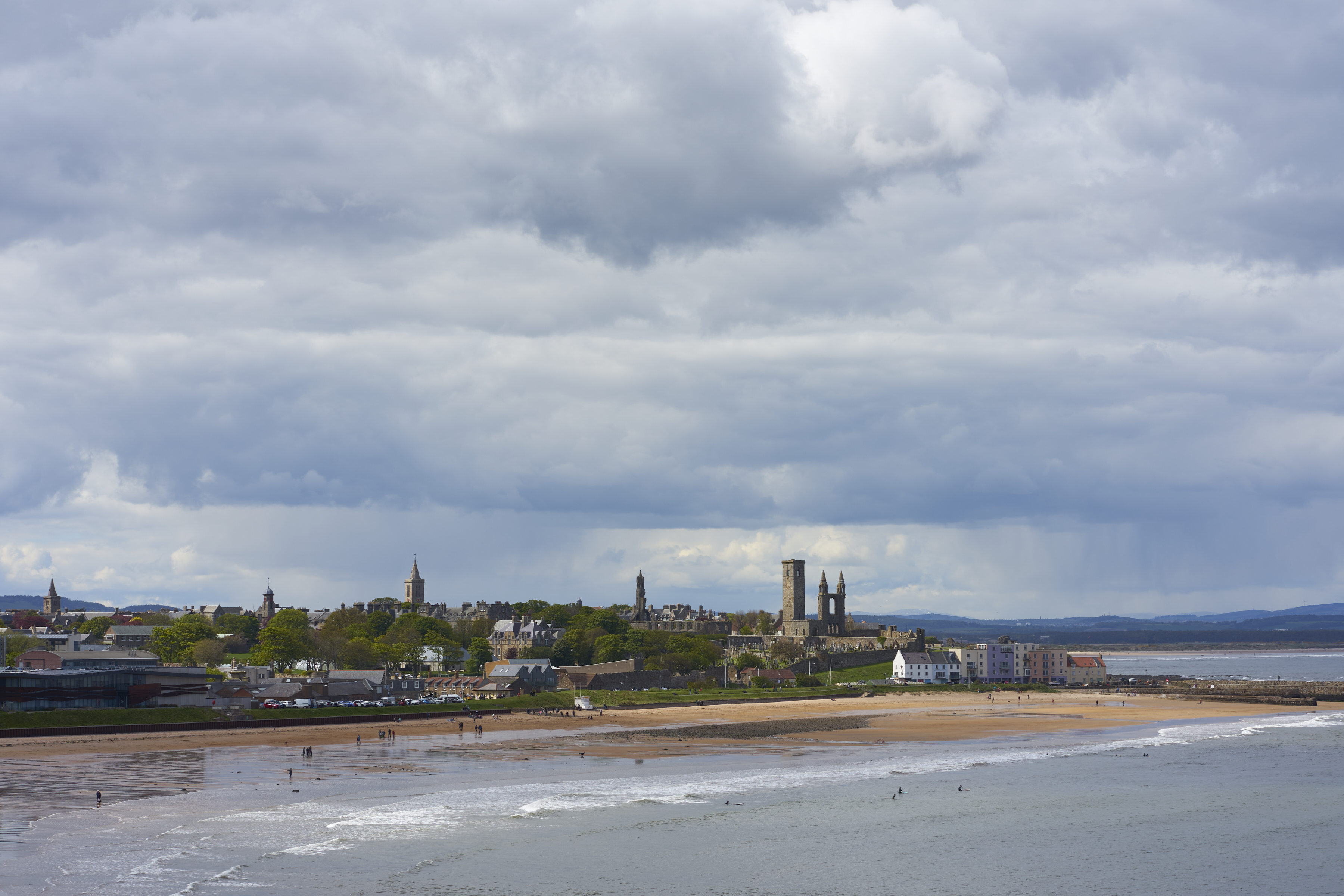view over st andrews east sands beach