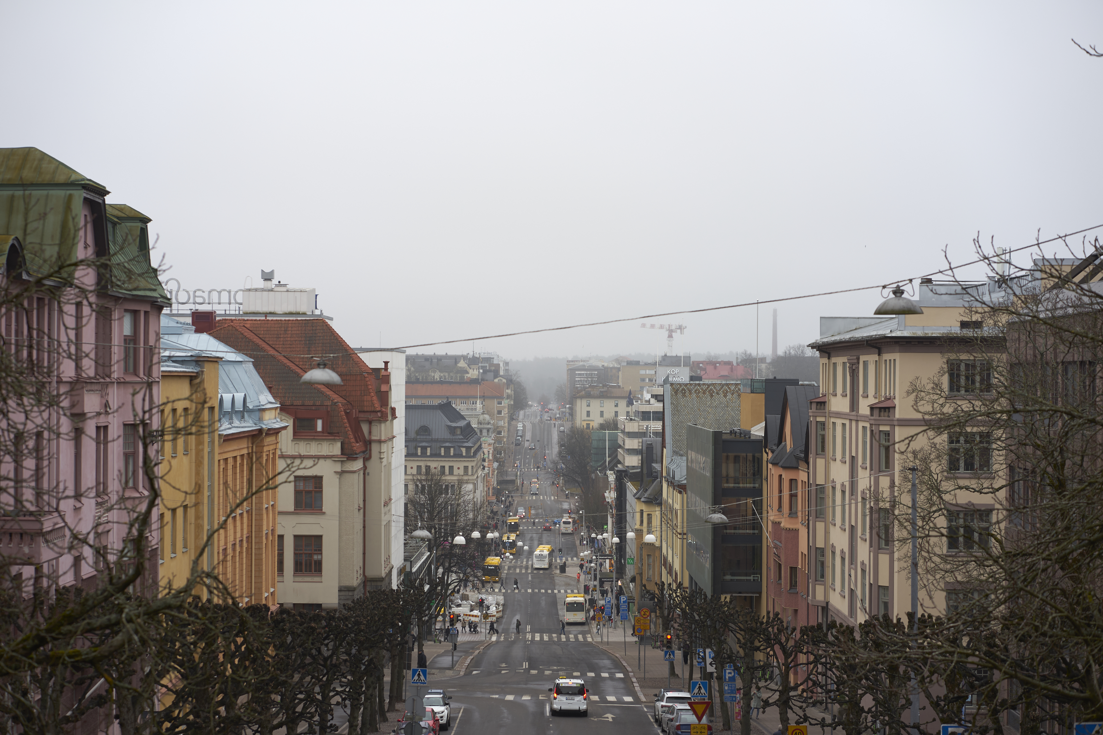view down a street in turku